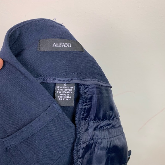 3 for $10 New Alfani Curvy Fit Navy Trousers size 4 - Picture 5 of 5